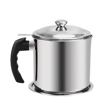 (True Color) Stainless Steel Oil Filter Pot 1.3L for Kitchen