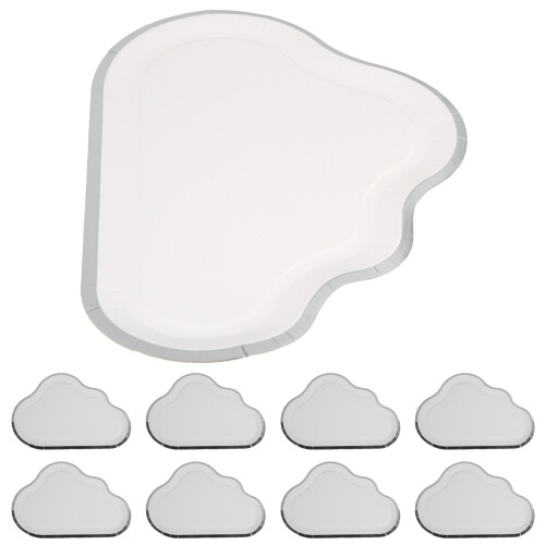 8Pcs Paper Cloud Plates White Disposable Dish Plates for Events 2