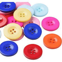 98pcs 1" Resin Round Buttons, 4-Hole Flatback Acrylic Craft Buttons for Sewing, DIY, Clothing Decor – Compatible with All Manual Crafts
