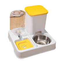 2-in-1 automatische voerbak voor kleine honden en katten: voerbak met dubbele kom, voerreservoir en waterdispenser.