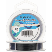 98-Feet 0.02inch (0.5mm) 7-Strand Black Bead String Wire Nylon Coated Stainless Steel Wire for Necklace Bracelet Beading Craft Work Black