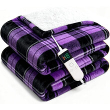 Heated Throw Blanket 50"x60", Soft Flannel & Sherpa, 10 Heat Levels, 8H Auto-Off, Overheat Protection, Machine Washable