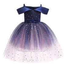 Toddler Girls Princess Pageant Gown Dresses Solid Color Bowknot Party Princess Dress Breathable 9-10Y