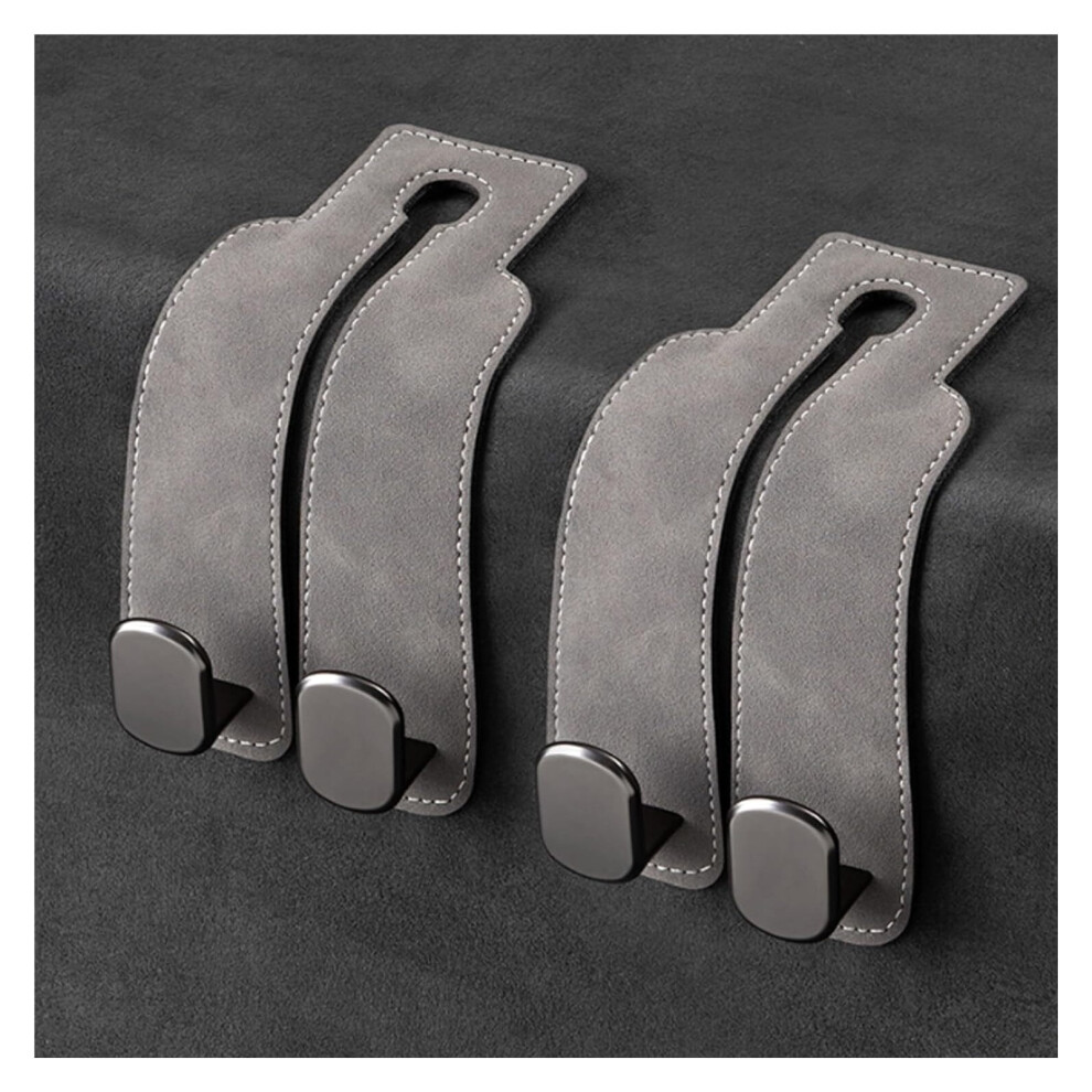 Guanghui Leather Car Headrest Hooks 4-Pack Brown 9066521540747