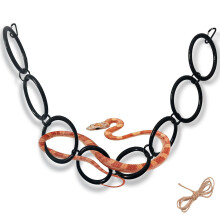 Giocattolo a catena per l'allenamento dei serpenti, favorisce lo sviluppo muscolare con anelli di plastica, habitat per terrari, strumento di