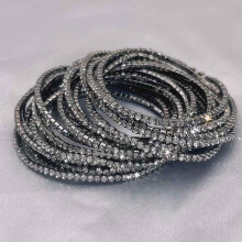 Tennisarmbånd i messing med strass til kvinner, tøyelig5.25