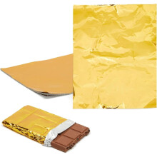 Folie de aluminiu aurie, sigură pentru alimente - Ambalaje pentru bomboane și batoane de ciocolată - Pachet de 100, 15x19 cm