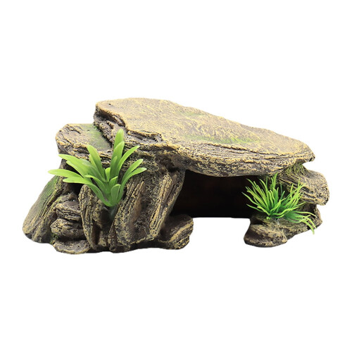 1 stk. harpiks akvariumpynt multifunksjonell akvariumdekorasjon reptilterrasse