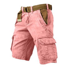 Short cargo homme, coupe droite, pantalon de travail décontracté, confortable et léger, idéal au quotidien, pour le printemps, l'été et
