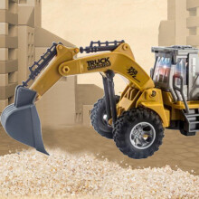 Remote Control Excavator Toy, 360 Rotation, Durable ABS, Bright Yellow, for Indoor/Outdoor Sand Play