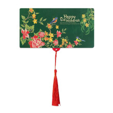 Envelope dobrável vermelho Pekkaxy com 10 compartimentos para cartões, design criativo para o Festival da Primavera, ideal para presentear, decorar