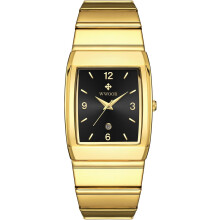 Montre carrée unisexe en acier inoxydable avec date - Montre décontractée pour homme