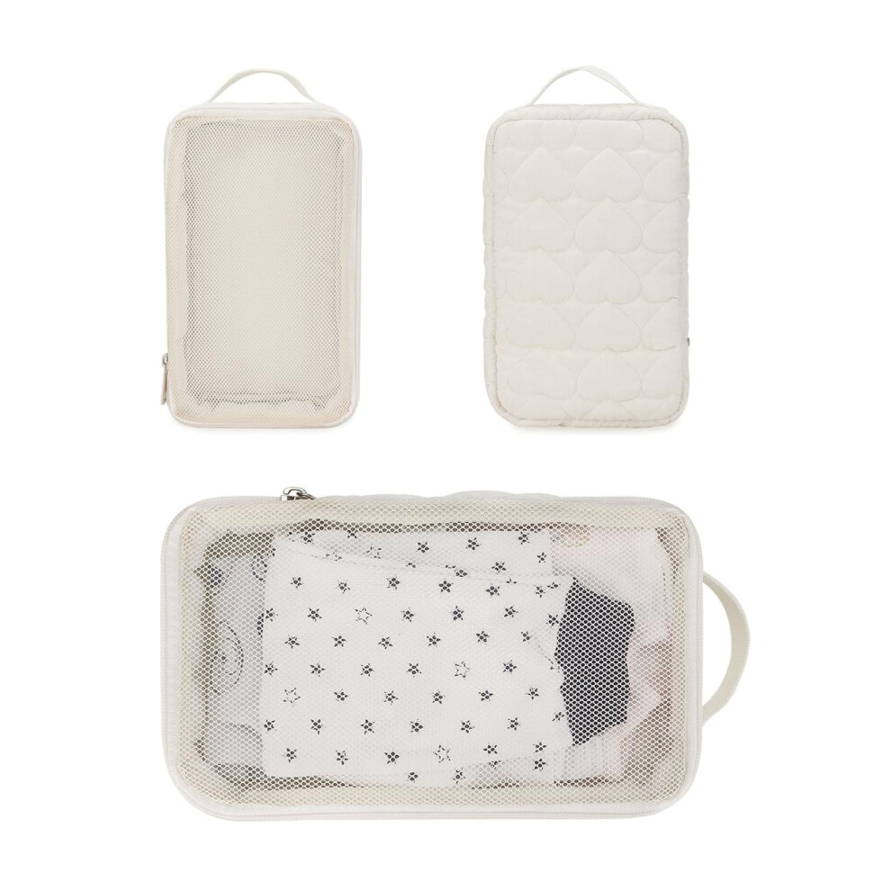 Baby Diaper Bag Organizer Pouches Waterproof Pod Hanging Diaper Bag Mesh Bag Reusable, Washable Or Baby Cloth Diapers White