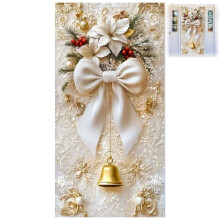 Décoration de porte de Noël Pekkaxy, fond élastique avec rennes et élans pour Noël et le Nouvel An – Compatible avec les portes standard