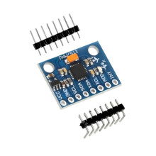 Energiezuinige 3-assige accelerometer-gyroscoopsensormodule met ingebouwde kalibratie voor projecten.