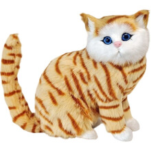 Realistisches Plüschtier einer Katze, Stofftier, Cartoon-Katze, weiche Tierdekoration, kreatives Geschenk