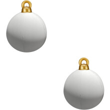 Boules de Noël gonflables réutilisables en velours de 61 cm (24 po), lot de 2 – Décoration de Noël extérieure/intérieure pour jardin, sapin |