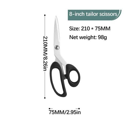 8–12" Stainless-Steel Scissors w/ Ergo Handle – compatible with Sharp Multi-Purpose Shears, Rust-Resistant, Lightweight, OPP-Packed