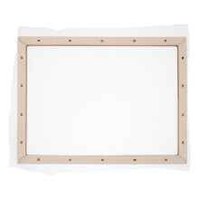 Papermaking deckle mold screen with wooden frame