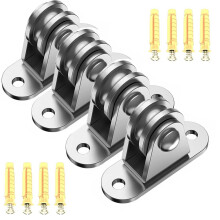 Set van 4 kleine katrollen van 304 roestvrij staal, robuuste en stille metalen katrollen met kogellagers en schroeven – compatibel met touw en