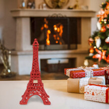 Eiffel Tower Christmas Ornament 2026, Glitter Hanging Decor – Compatible with France Theme, Valentine's Gift, Cake Topper & Home Decoration