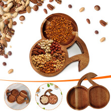Plateau en bois pour service à thé, plateau à fruits et plateau à noix, plateau de service pour tables basses et bureaux, accessoires pour la