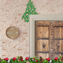 Enfeite de Natal para Porta – Árvore Entalhada para Porta de Entrada, Janelas e Paredes; Decoração de Natal DIY para Casa (G); Compatível com