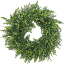 56 cm groene kerstkrans van imitatie Norfolkcederhout – Real Touch, geschikt voor binnen en buiten, past bij landelijke en kerstdecoraties