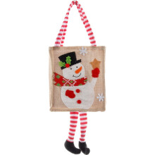 Sacs fourre-tout de Noël en toile de jute avec poignées, sacs cadeaux pour les courses, sacs pour les fêtes de fin d'année, sacs pour les
