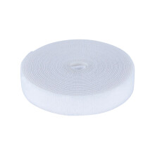 Fascette per cavi regolabili con chiusura a strappo, riutilizzabili, tagliabili su misura, bianche, 0,39" x 16,4FT, compatibili con sistemi di
