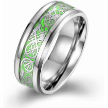 Anillo de dragón, anillos de acero inoxidable pulido de alta calidad, joyería para hombre, anillo luminoso para fiestas, anillo de boda cómodo