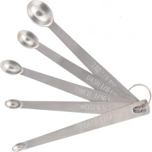 Ensemble de mini-cuillères doseuses Pekkaxy, ensemble de cuillères doseuses en acier inoxydable (lot de 5)