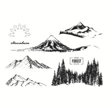 for Sun Snow Mountain Transparent Silicone Clear Stamp Seal Scrapbooking Photo Album Decorative Cards Making Paper C