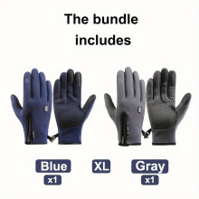 Unisex-Winterhandschuhe, winddicht – Polyester, Touchscreen-kompatibel