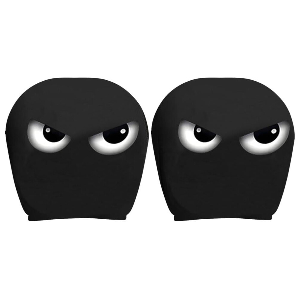 2 Pcs Halloween Car Headrest Covers Â Cute Cartoon Eyes, Scary Devil/Pumpkin Design, Universal, Compatible With Most Cars 9193271044055