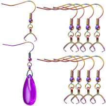 50 stuks regenboogkleurige, hypoallergene oorbelhaakjes van roestvrij staal met hangersluiting voor het zelf maken van sieraden.