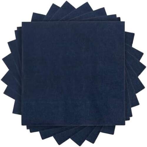 Small Beverage Napkins - 5 x 5 - Navy Blue - 50/Pack