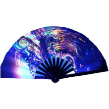 Pekkaxy Folding Glow Hand Fan for Rave, Festival & Party – Compatible with Chinese/Japanese Styles