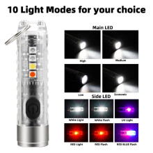 Tóirse Eochairshlabhra Mini LED – Bán, 3W, 7 Mód Solais