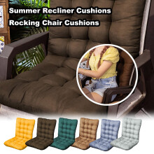 Summer Recliner Chair Cushion, Thickened Rocking Chair Pad with Ties, Outdoor Indoor Seat Cushion for Patio Furniture, Dark Green