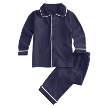AWZXDE Boys Set Comfort Soft Long Sleeve Solid Homewear Top Pants 2-Piece Casual Outfit Navy,2-3 Years