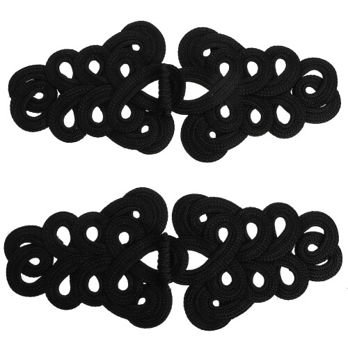 Raindrops Chinese Cloth Button Polypropylene 2 Pairs 5.1x3.7x0.6in 1