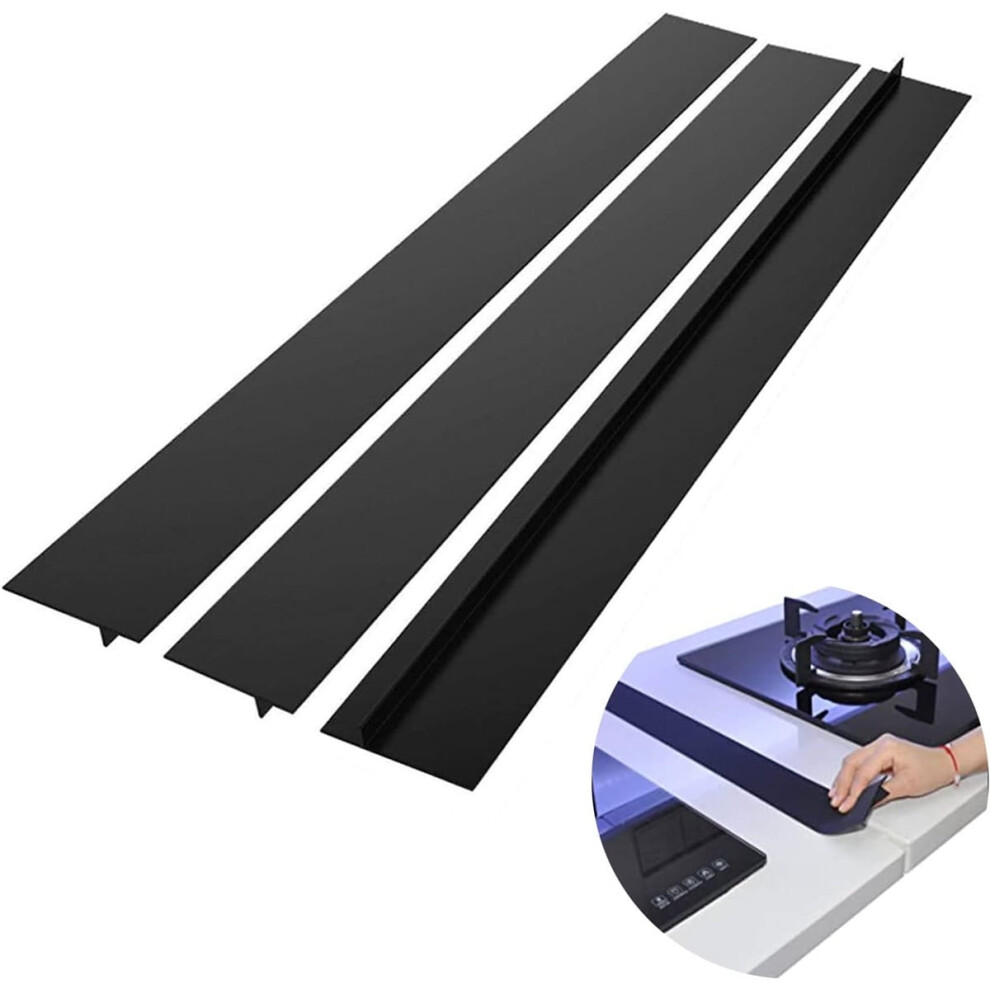 Silicone Stove Gap Covers (6 Pack), 21", Black, Heat Resistant, Anti-Stain, Easy Clean, Compatible With Most Stoves 9327961687905