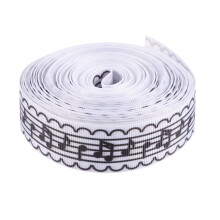 1M Curling Lint Zwart-Wit Met Muzieknoten Voor Feestdecoraties