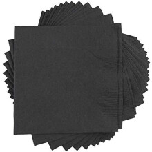 Small Beverage Napkins - 5 x 5 - Black - 50/Pack