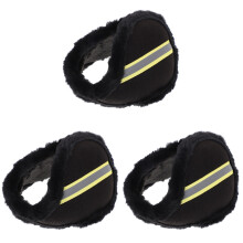 3Stk Schwarze Ohrenschützer Warm Plüsch Herren Praktische Winter