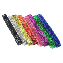 8Yards / Colors 10mm Glitter Velvet Ribbon for Headband Clip Bow