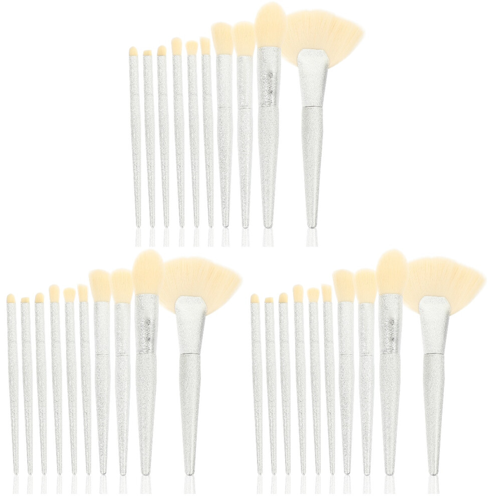 Totority White 3Sets Women Makeup Brushes Eye Tools Practical Use