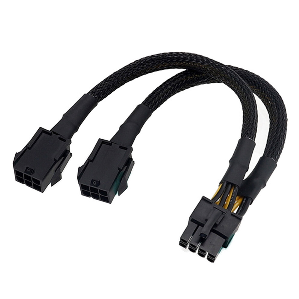 Gpu Splitter Cable Double 6 Pin Female To 8 Pin Male Power Adapter Splitter Power Extension Cable For Gpu Graphics Card 9353595600287