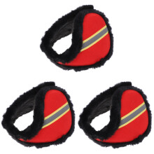 3Stk Rote Ohrwärmer Plüsch Winter Outdoor Unisex Und Warm